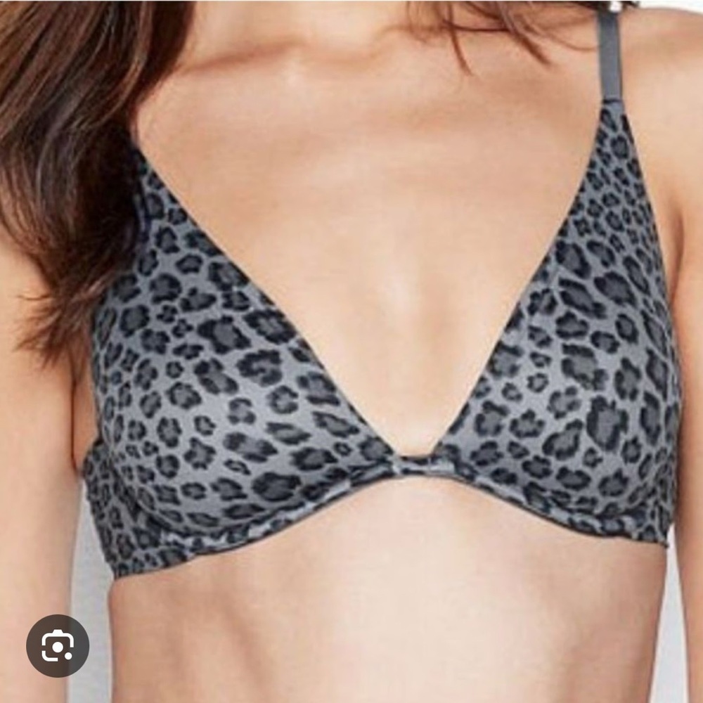 Victoria's Secret Gray Leopard Bralette Size 34C